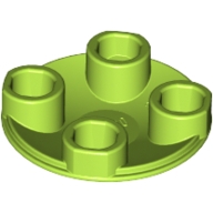 Lego destička kulatá 2x2 hladká invertovaná, limetková (4650250)